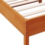 Solid wax brown pine wood bed frame 100x200 cm by , Beds and slatted bases - Ref: Foro24-844736, Price: 93,27 €, Discount: %