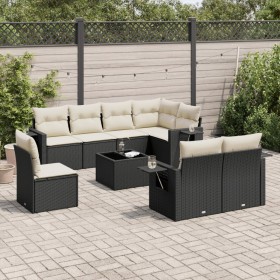 8-teiliges Gartensofa-Set und schwarze synthetische Rattankissen von , Gartensets - Ref: Foro24-3252783, Preis: 605,25 €, Rab...