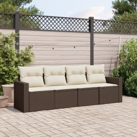 4-piece garden sofa set and brown synthetic rattan cushions by , Garden sets - Ref: Foro24-3218673, Price: 272,64 €, Discount: %