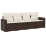 4-piece garden sofa set and brown synthetic rattan cushions by , Garden sets - Ref: Foro24-3218673, Price: 272,30 €, Discount: %