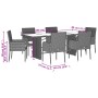 Set de comedor de jardín 7 pzas y cojines ratán sintético negro de , Conjuntos de jardín - Ref: Foro24-3213510, Precio: 497,3...