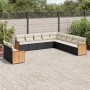 11-teiliges Gartensofa-Set und schwarze synthetische Rattankissen von , Gartensets - Ref: Foro24-3260208, Preis: 710,19 €, Ra...