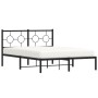 Estructura de cama con cabecero metal negro 140x200 cm de , Camas y somieres - Ref: Foro24-376227, Precio: 96,67 €, Descuento: %