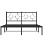 Estructura de cama con cabecero metal negro 140x200 cm de , Camas y somieres - Ref: Foro24-376227, Precio: 96,67 €, Descuento: %