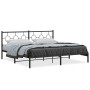 Estructura de cama con cabecero metal negro 200x200 cm de , Camas y somieres - Ref: Foro24-376233, Precio: 114,32 €, Descuent...