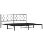 Estructura de cama con cabecero metal negro 200x200 cm de , Camas y somieres - Ref: Foro24-376233, Precio: 114,32 €, Descuent...