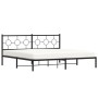 Estructura de cama con cabecero metal negro 200x200 cm de , Camas y somieres - Ref: Foro24-376233, Precio: 114,32 €, Descuent...