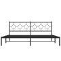 Estructura de cama con cabecero metal negro 200x200 cm de , Camas y somieres - Ref: Foro24-376233, Precio: 114,32 €, Descuent...