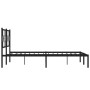 Estructura de cama con cabecero metal negro 200x200 cm de , Camas y somieres - Ref: Foro24-376233, Precio: 114,32 €, Descuent...