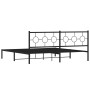 Estructura de cama con cabecero metal negro 200x200 cm de , Camas y somieres - Ref: Foro24-376233, Precio: 114,32 €, Descuent...