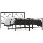 Estructura de cama cabecero y estribo metal negro 140x190 cm de , Camas y somieres - Ref: Foro24-376244, Precio: 118,99 €, De...