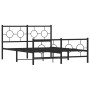 Estructura de cama cabecero y estribo metal negro 140x190 cm de , Camas y somieres - Ref: Foro24-376244, Precio: 118,99 €, De...