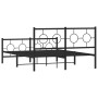 Estructura de cama cabecero y estribo metal negro 140x190 cm de , Camas y somieres - Ref: Foro24-376244, Precio: 118,99 €, De...