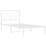 Metal bed frame with white headboard 90x190 cm by , Beds and slatted bases - Ref: Foro24-376267, Price: 68,45 €, Discount: %