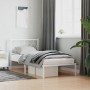 Estructura de cama de metal con cabecero blanco 90x190 cm de , Camas y somieres - Ref: Foro24-376267, Precio: 68,45 €, Descue...