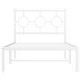 Metal bed frame with white headboard 90x190 cm by , Beds and slatted bases - Ref: Foro24-376267, Price: 68,45 €, Discount: %