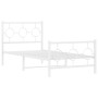 Estructura cama metal con cabecero y pie cama blanca 90x200 cm de , Camas y somieres - Ref: Foro24-376286, Precio: 80,99 €, D...