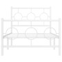 Estructura cama metal con cabecero y pie cama blanca 90x200 cm de , Camas y somieres - Ref: Foro24-376286, Precio: 80,99 €, D...