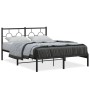 Estructura de cama con cabecero metal negro 135x190 cm de , Camas y somieres - Ref: Foro24-376225, Precio: 94,21 €, Descuento: %