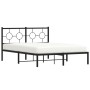 Bed frame with black metal headboard 135x190 cm by , Beds and slatted bases - Ref: Foro24-376225, Price: 94,21 €, Discount: %