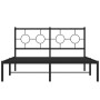 Bed frame with black metal headboard 135x190 cm by , Beds and slatted bases - Ref: Foro24-376225, Price: 94,21 €, Discount: %