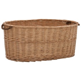 Firewood basket with natural willow carrying handles 78x54x34cm by vidaXL, Firewood bags and holders - Ref: Foro24-286983, Pr...