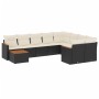 Set de sofás de jardín 10 pzas cojines ratán sintético negro de , Conjuntos de jardín - Ref: Foro24-3258717, Precio: 609,42 €...