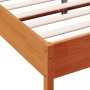 Estructura de cama madera maciza pino marrón cera 135x190 cm de , Camas y somieres - Ref: Foro24-844748, Precio: 121,24 €, De...