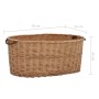 Cesta para leña con asas de transporte sauce natural 78x54x34cm de vidaXL, Bolsas y soportes de leña - Ref: Foro24-286983, Pr...