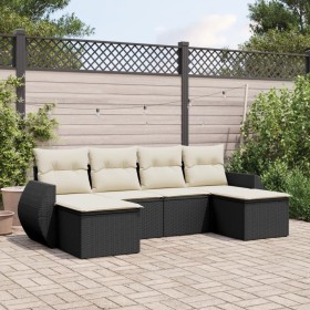 6-teilige Gartensofagarnitur und schwarze synthetische Rattankissen von , Gartensets - Ref: Foro24-3254053, Preis: 383,99 €, ...