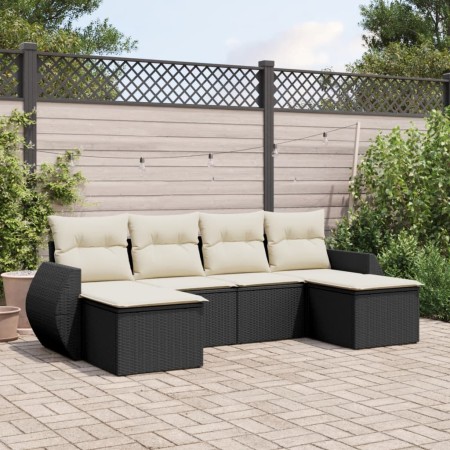 6-teilige Gartensofagarnitur und schwarze synthetische Rattankissen von , Gartensets - Ref: Foro24-3254053, Preis: 396,11 €, ...