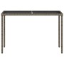 Garden table glass surface PE rattan gray 115x54x74 cm by , Garden tables - Ref: Foro24-365073, Price: 65,91 €, Discount: %