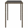 Garden table glass surface PE rattan gray 115x54x74 cm by , Garden tables - Ref: Foro24-365073, Price: 65,91 €, Discount: %