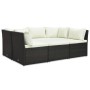 Set muebles de jardín y cojines 4 piezas ratán sintético marrón de vidaXL, Sofás de exterior - Ref: Foro24-47810, Precio: 390...