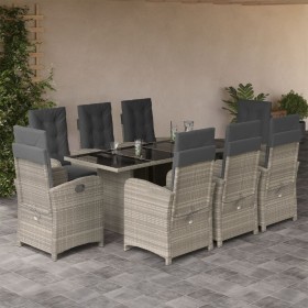 Garden dining set 9 pieces with light gray synthetic rattan cushions by , Garden sets - Ref: Foro24-3212267, Price: 1,00 €, D...