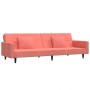 Sofá cama de 2 plazas con dos almohadas terciopelo rosa de , Sofás - Ref: Foro24-375819, Precio: 248,66 €, Descuento: %