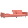 Sofá cama de 2 plazas con dos almohadas terciopelo rosa de , Sofás - Ref: Foro24-375819, Precio: 248,66 €, Descuento: %