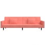 Sofá cama de 2 plazas con dos almohadas terciopelo rosa de , Sofás - Ref: Foro24-375819, Precio: 248,66 €, Descuento: %