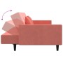 Sofá cama de 2 plazas con dos almohadas terciopelo rosa de , Sofás - Ref: Foro24-375819, Precio: 248,66 €, Descuento: %