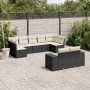 8-teiliges Gartensofa-Set und schwarze synthetische Rattankissen von , Gartensets - Ref: Foro24-3255353, Preis: 592,42 €, Rab...