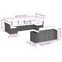 8-teiliges Gartensofa-Set und schwarze synthetische Rattankissen von , Gartensets - Ref: Foro24-3255353, Preis: 592,42 €, Rab...