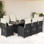 Set de comedor de jardín 9 pzas y cojines ratán sintético negro de , Conjuntos de jardín - Ref: Foro24-3212250, Precio: 1,00 ...