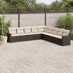 9-piece garden sofa set and brown synthetic rattan cushions by , Garden sets - Ref: Foro24-3219083, Price: 584,70 €, Discount: %