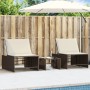 Sun loungers with table 2 units brown synthetic rattan by , Loungers - Ref: Foro24-368423, Price: 180,34 €, Discount: %