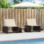 Sun loungers with table 2 units brown synthetic rattan by , Loungers - Ref: Foro24-368423, Price: 180,34 €, Discount: %