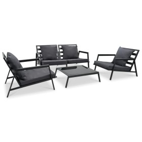 Garden furniture set with cushions 4 pieces dark gray aluminum by vidaXL, Garden sets - Ref: Foro24-47818, Price: 671,66 €, D...