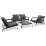 Garden furniture set with cushions 4 pieces dark gray aluminum by vidaXL, Garden sets - Ref: Foro24-47818, Price: 672,30 €, D...