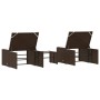 Sun loungers with table 2 units brown synthetic rattan by , Loungers - Ref: Foro24-368423, Price: 180,34 €, Discount: %