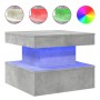 Coffee table with LED lights concrete gray 50x50x40 cm by , Coffee table - Ref: Foro24-839843, Price: 68,93 €, Discount: %