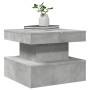 Mesa de centro con luces LED gris hormigón 50x50x40 cm de , Mesas de centro - Ref: Foro24-839843, Precio: 69,82 €, Descuento: %